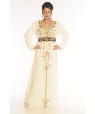 Multicolor Georgette Embroidered Zari_Work Islamic-Kaftans 5