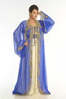 Multicolor Georgette Embroidered Zari_Work Islamic-Kaftans