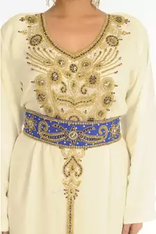 Multicolor Georgette Embroidered Zari_Work Islamic-Kaftans