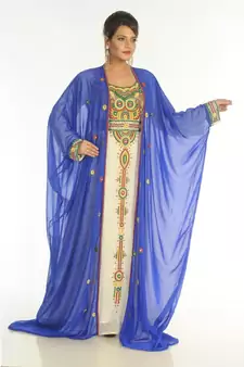 Multicolor Georgette Embroidered Zari_Work Islamic-Kaftans