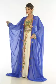Multicolor Georgette Embroidered Zari_Work Islamic-Kaftans