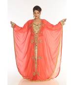 Multicolor Georgette Embroidered Zari_Work Islamic-Kaftans