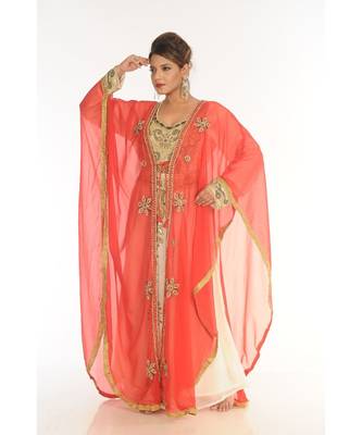 Multicolor Georgette Embroidered Zari_Work Islamic-Kaftans 3