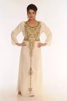 Multicolor Georgette Embroidered Zari_Work Islamic-Kaftans
