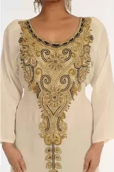 Multicolor Georgette Embroidered Zari_Work Islamic-Kaftans
