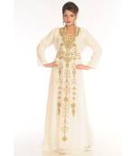 Multicolor Georgette Embroidered Zari_Work Islamic-Kaftans