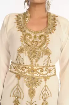 Multicolor Georgette Embroidered Zari_Work Islamic-Kaftans