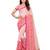 Peach printed georgette saree with blouse