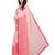 Peach printed georgette saree with blouse