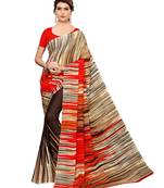 Multicolor printed georgette saree with blouse