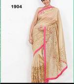 GOLD embroidery georgette  and  Cotted  saree with blouse
