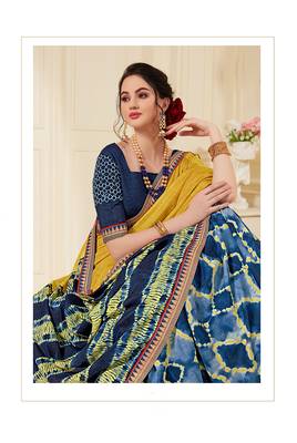 Multicolor printed manipuri silk saree with blouse 2