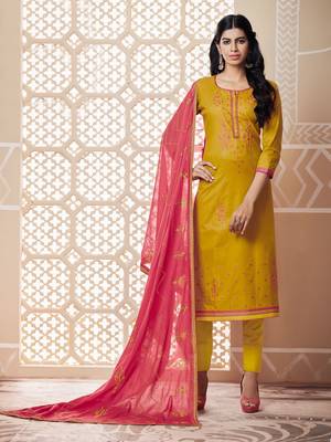 Yellow Embroidered Cotton Salwar 1