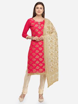 Pink jacquard chanderi salwar 1
