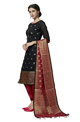 Black jacquard jacquard salwar 4