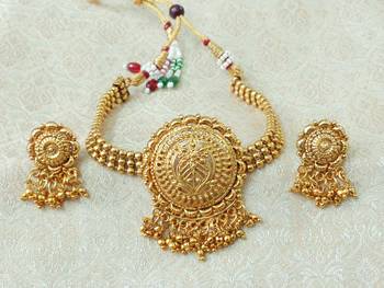 Lalso Beautiful Gold Plated Golden Ball Chain Delicate Chick Necklace Earring Jewelry Set - LBCCSS01 1