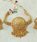 Lalso Beautiful Gold Plated Golden Ball Chain Delicate Chick Necklace Earring Jewelry Set - LBCCSS01