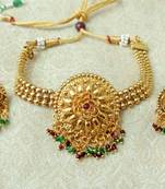 Lalso Beautiful Gold Plated Multicolour Ball Chain Delicate Chick Necklace Earring Jewelry Set - LBCCSS02