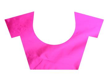 Pink printed jacquard saree with blouse 3
