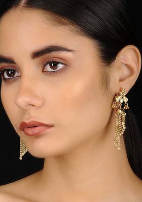 Gold Tone Kundan Inspired Jhumkis
 1