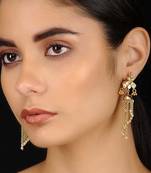 Gold Tone Kundan Inspired Jhumkis
