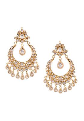 Gold Tone Kundan Inspired Chaandbali Earrings
 2