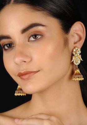 Gold Tone Kundan Inspired Jhumka
 1