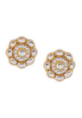 Gold Tone Kundan Inspired Stud Earrings
 2
