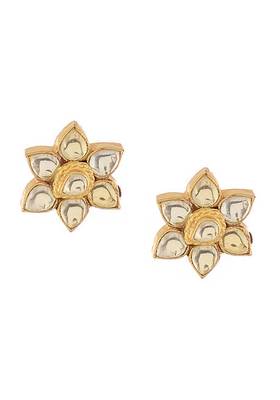 Gold Tone Kundan Inspired Stud Earrings
 2