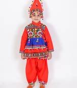 Orange kutchi mirror work kedia for boys