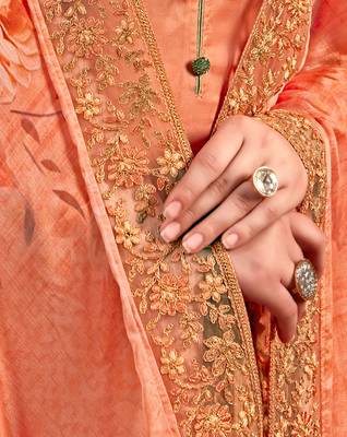 Orange Digital Print Crepe Salwar 3