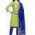 Light-green embroidered cotton salwar suit with chanderi cotton dupatta