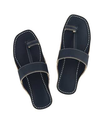 Dull Blue Mens Leather Chappal 1