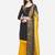 Black & Yellow beads cotton salwar unstitched salwar suit with banarsi dupatta