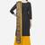 Black & Yellow beads cotton salwar unstitched salwar suit with banarsi dupatta