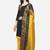 Black & Yellow beads cotton salwar unstitched salwar suit with banarsi dupatta