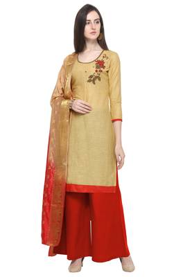 Beige beads cotton salwar 1