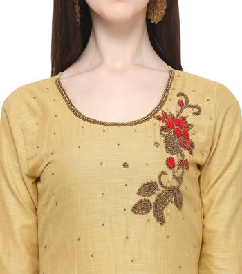 Beige beads cotton salwar 2