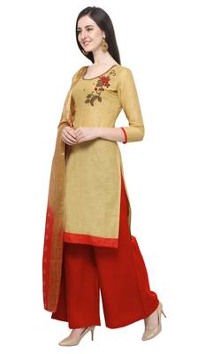 Beige beads cotton salwar 4