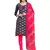 Navy-blue banarasi brocade unstitched salwar suit with embroidered dupatta