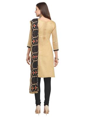 Beige & Black Banarasi Brocade Salwar Suit With Embroidered Dupatta 3