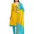 Yellow Beads Cotton Unstitched Salwar Suit With Banarasi Dupatta