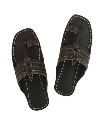 Dark brown Mens Leather Chappal 1