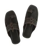 Dark brown Mens Leather Chappal