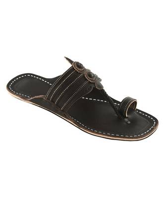 Dark brown Mens Leather Chappal 2