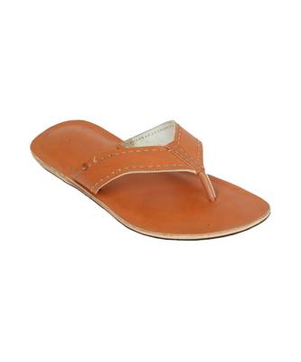 Orange Mens Leather Chappal 2