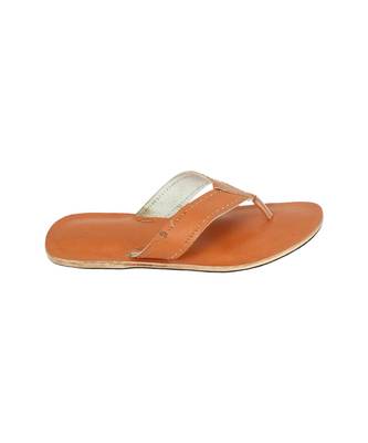 Orange Mens Leather Chappal 3