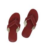 Cherry Red Mens Leather Chappal