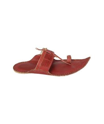 Cherry Red mens Leather Chappal 3