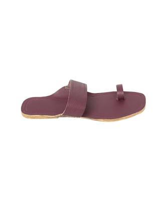 Purple Mens Leather Chappal 3